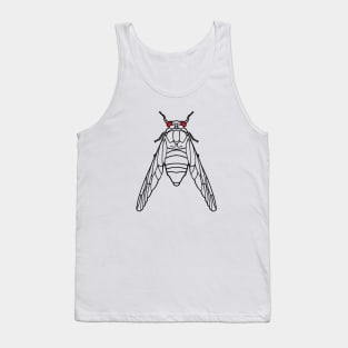 Cicada Line Drawing Graphic for Brood X 17 Year Hatch Tank Top